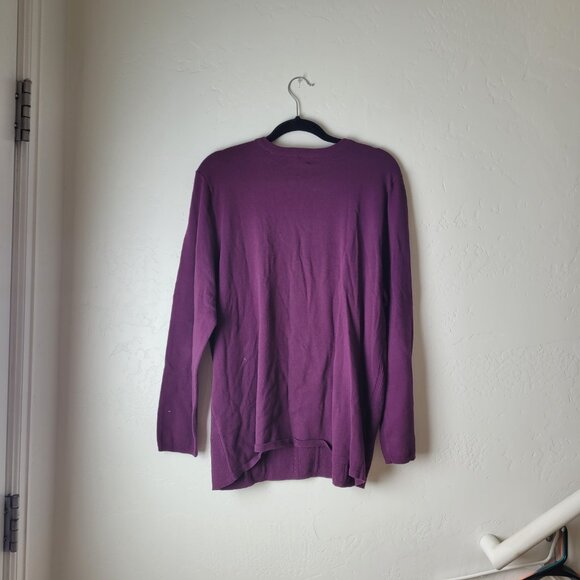 Basic Editions Plus Size Purple Knit Sweater - Picture 6 of 6